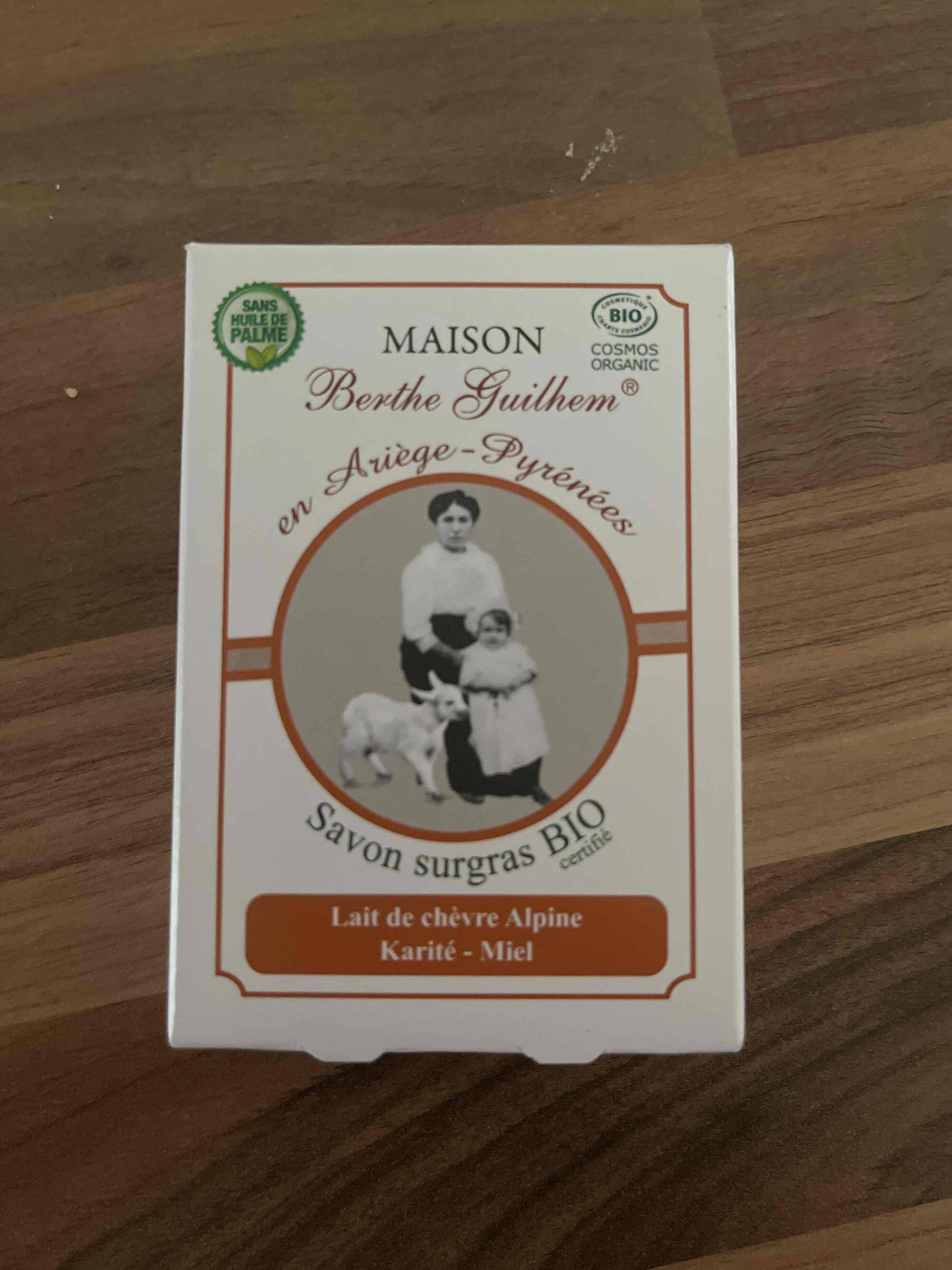 MAISON BERTHE GUILHEM - Savon surgras au lait de chèvre karité miel bio