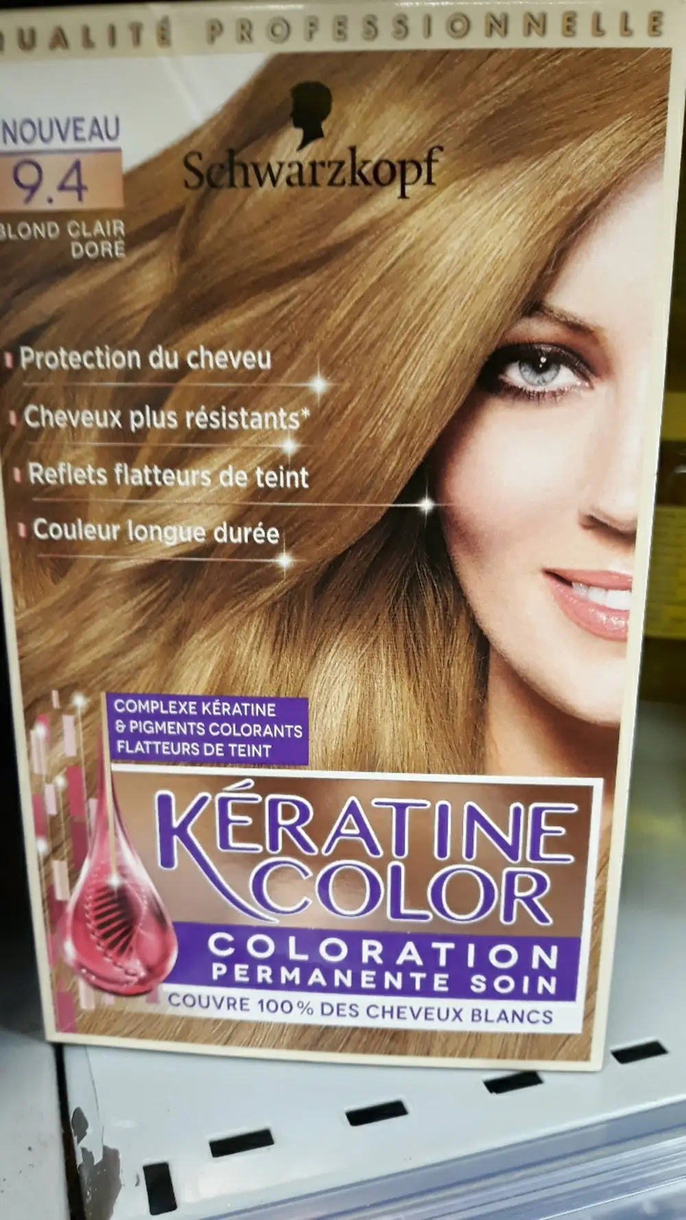 SCHWARZKOPF - Kératine color - Coloration permanente soin 9.4 blond clair doré