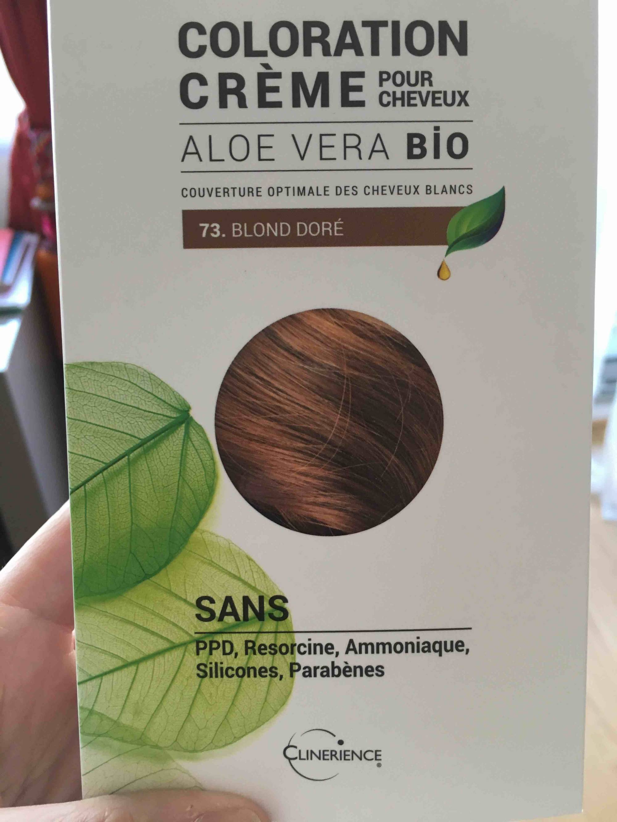 CLINERIENCE - Aloe vera bio - Coloration crème pour cheveux 73 blond doré