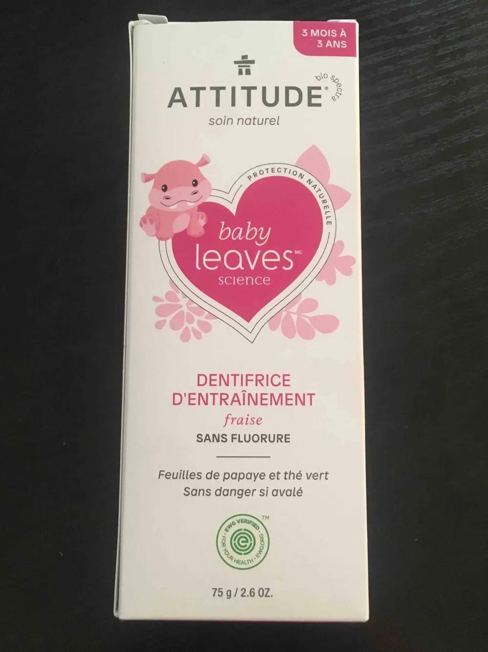 ATTITUDE - Baby leaves science - Dentifrice d'entraînement fraise