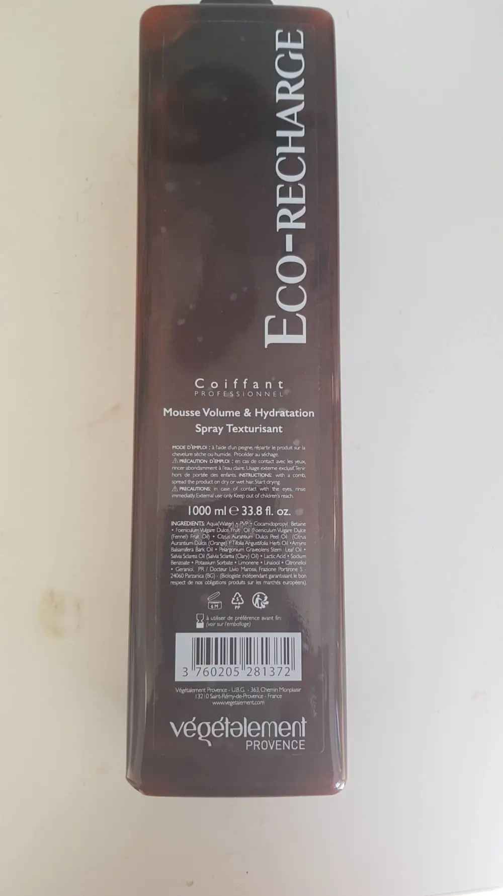 VEGETALEMENT PROVENCE - Mousse volume & hydratation - Spray texturisant