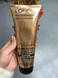 L'ORÉAL - Haute expertise Pure riche shampooing nutrition et réparation