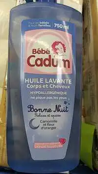 CADUM - Bébé bonne nuit - Huile lavante corps et cheveux 