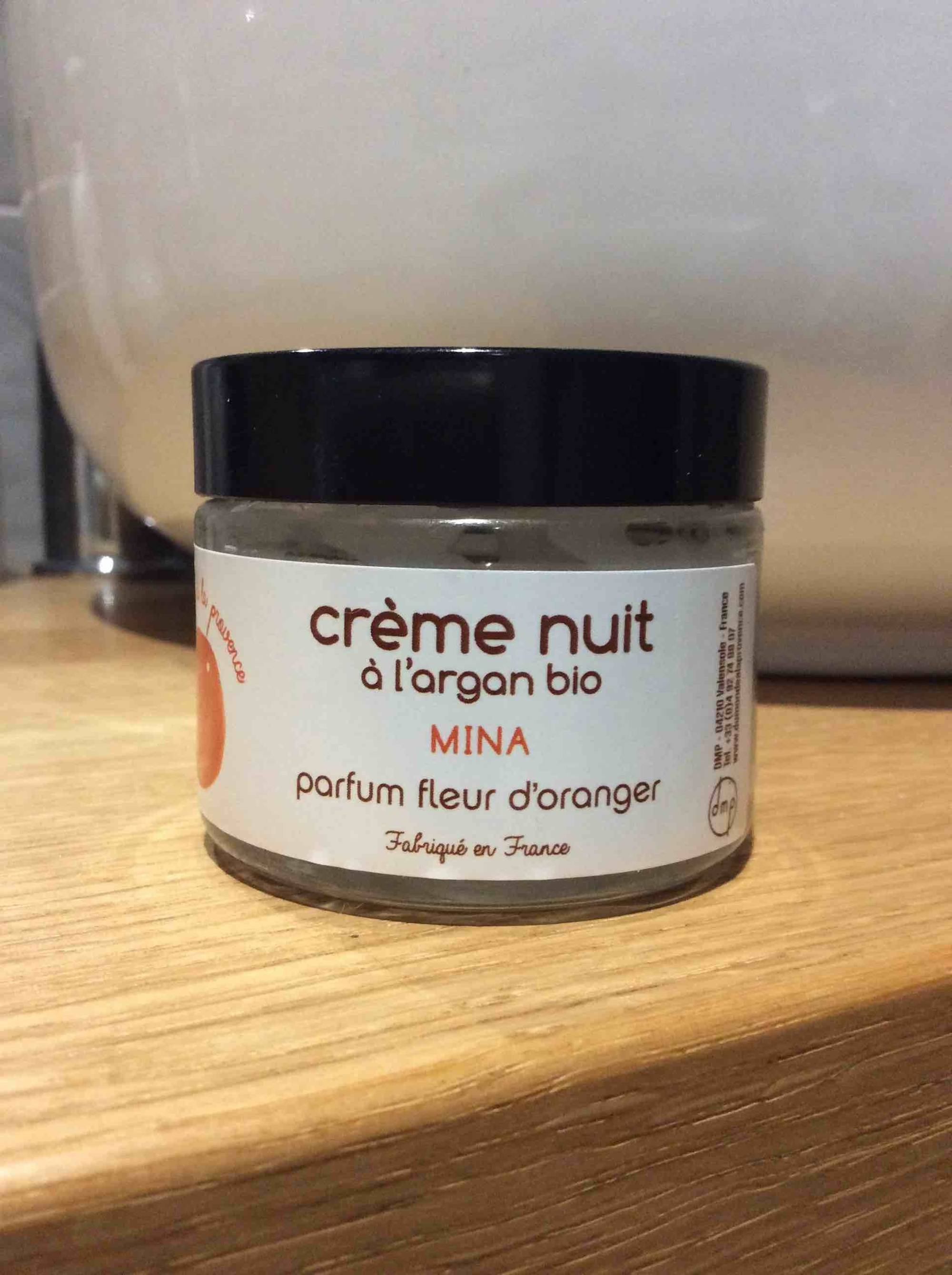 MINA - Crème nuit à l'argan bio parfum fleur d'oranger
