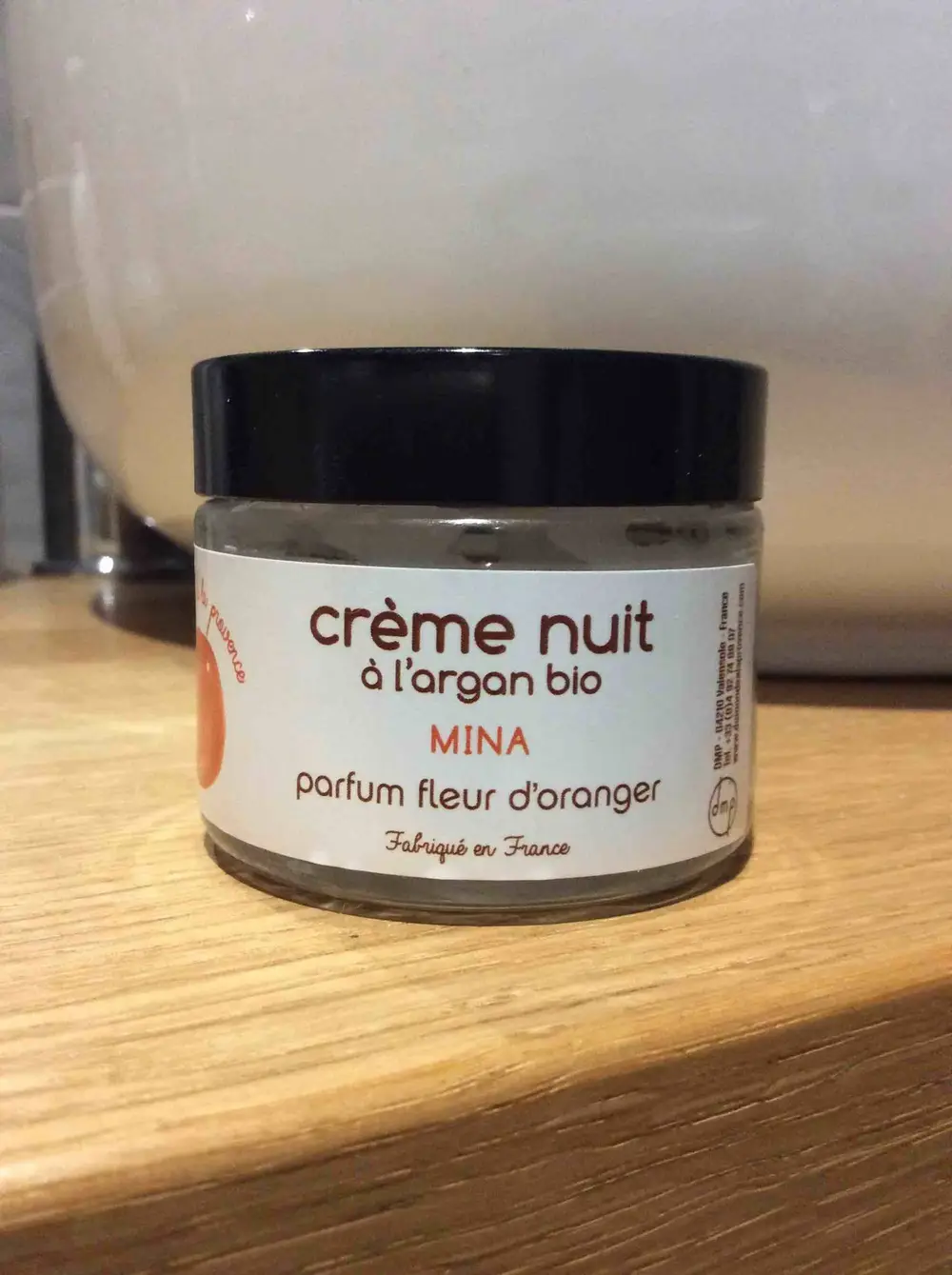 MINA - Crème nuit à l'argan bio parfum fleur d'oranger