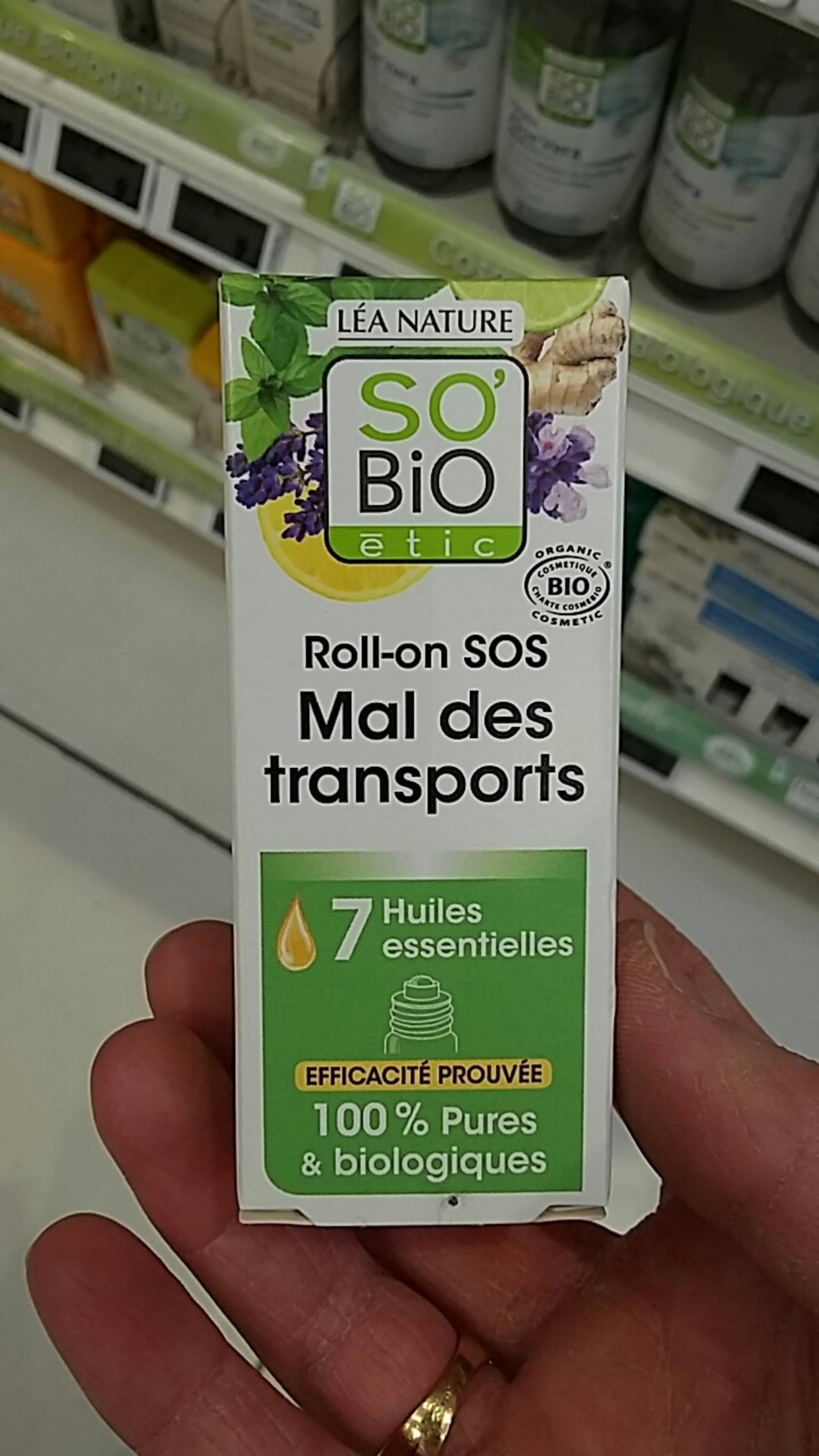 SO'BIO ÉTIC - 7 huiles essentielles - Roll on SOS mal des transports bio