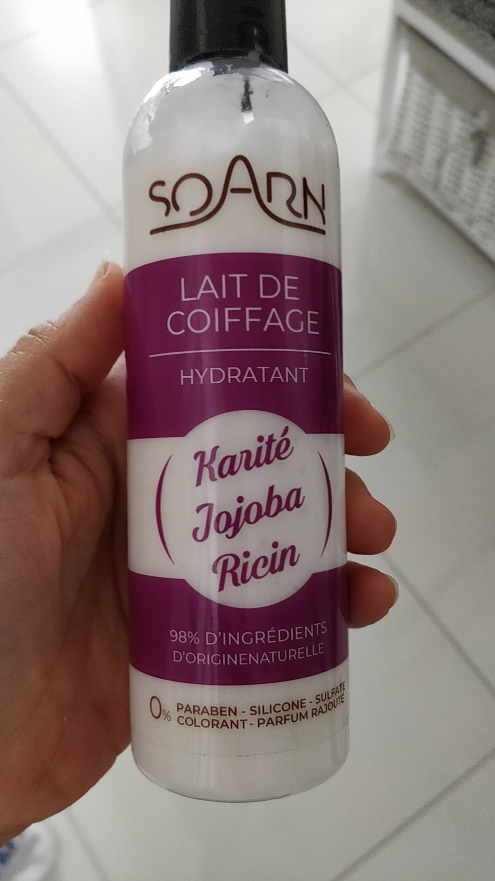SOARN - Lait de coiffage hydratant - Karité Jojoba ricin