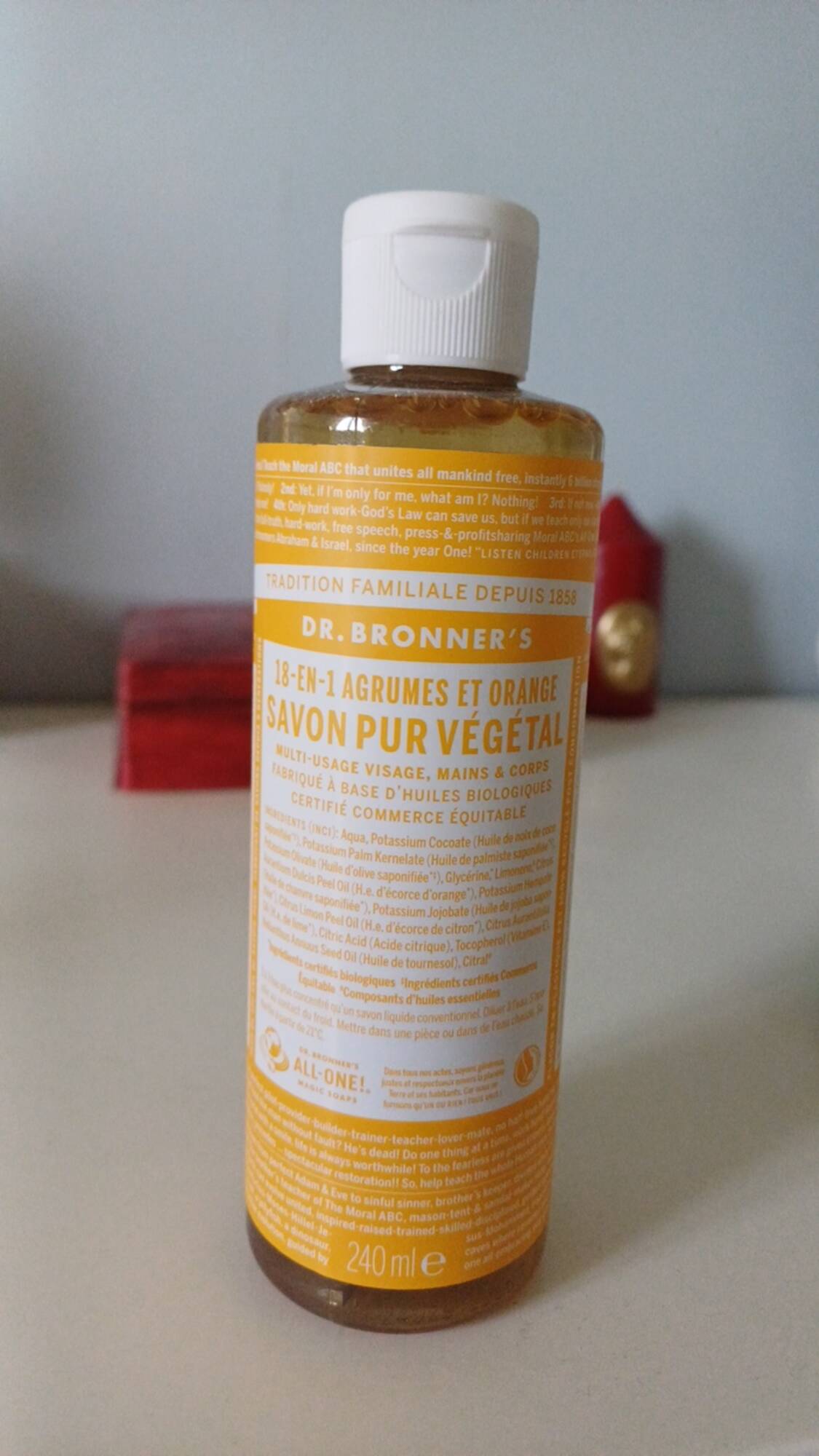 DR. BRONNER'S - Savon pur végétal 18-en-1 agrumes et orange 