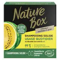 NATURE BOX - NATURE BOX SHAMPOOING SOLIDE MELON USAGE QUOTIDIEN BOITE 85GR