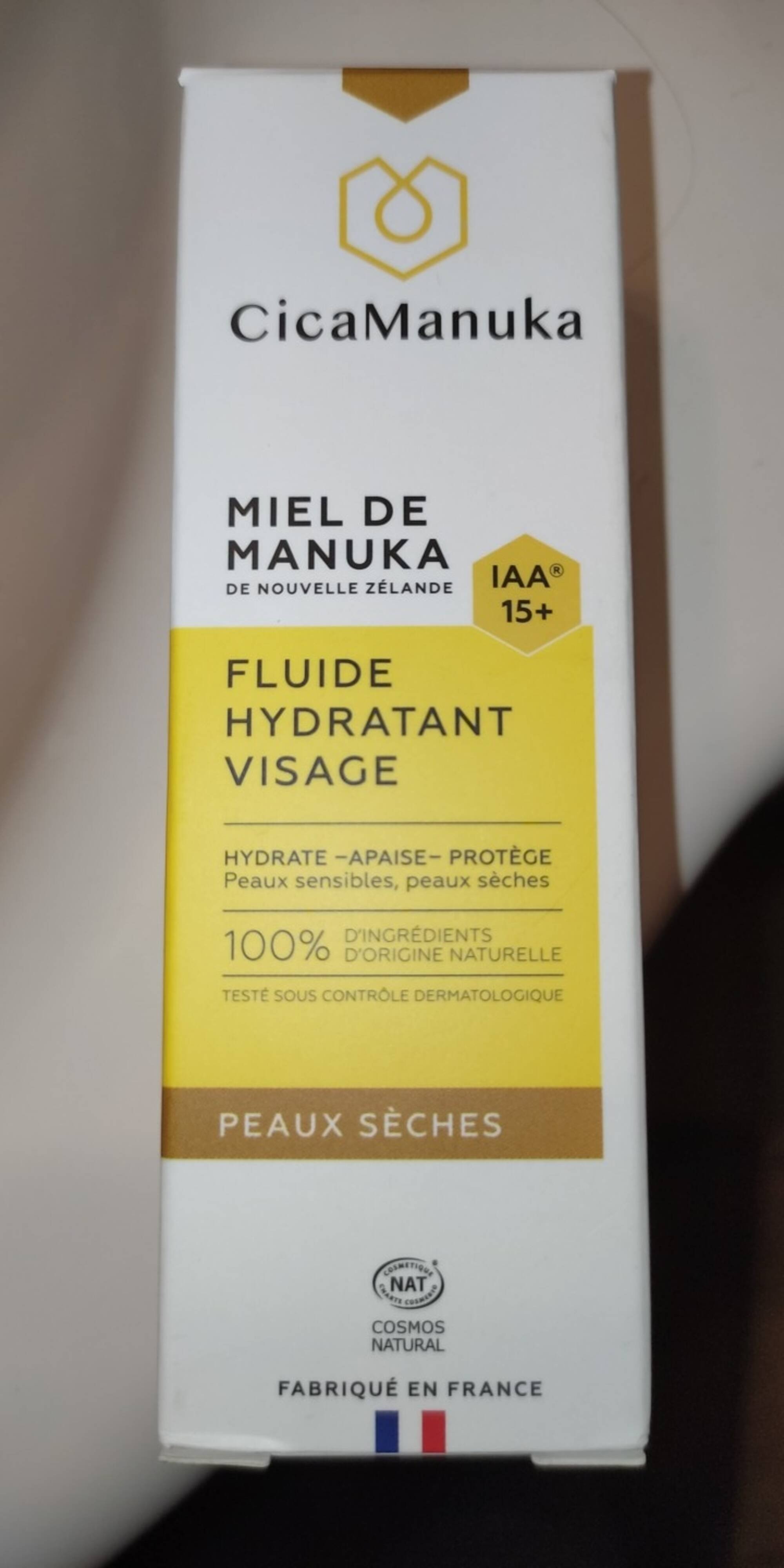 CICA MANUKA - Peau sèches - Fluide hydratant visage miel de manuka