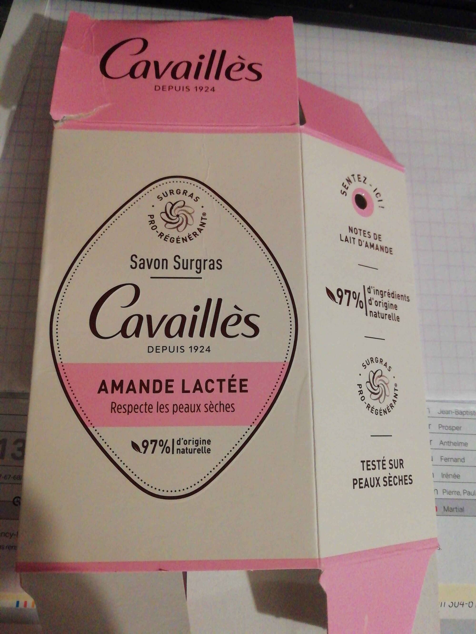 CAVAILLES - Savon surgras amande lactée 