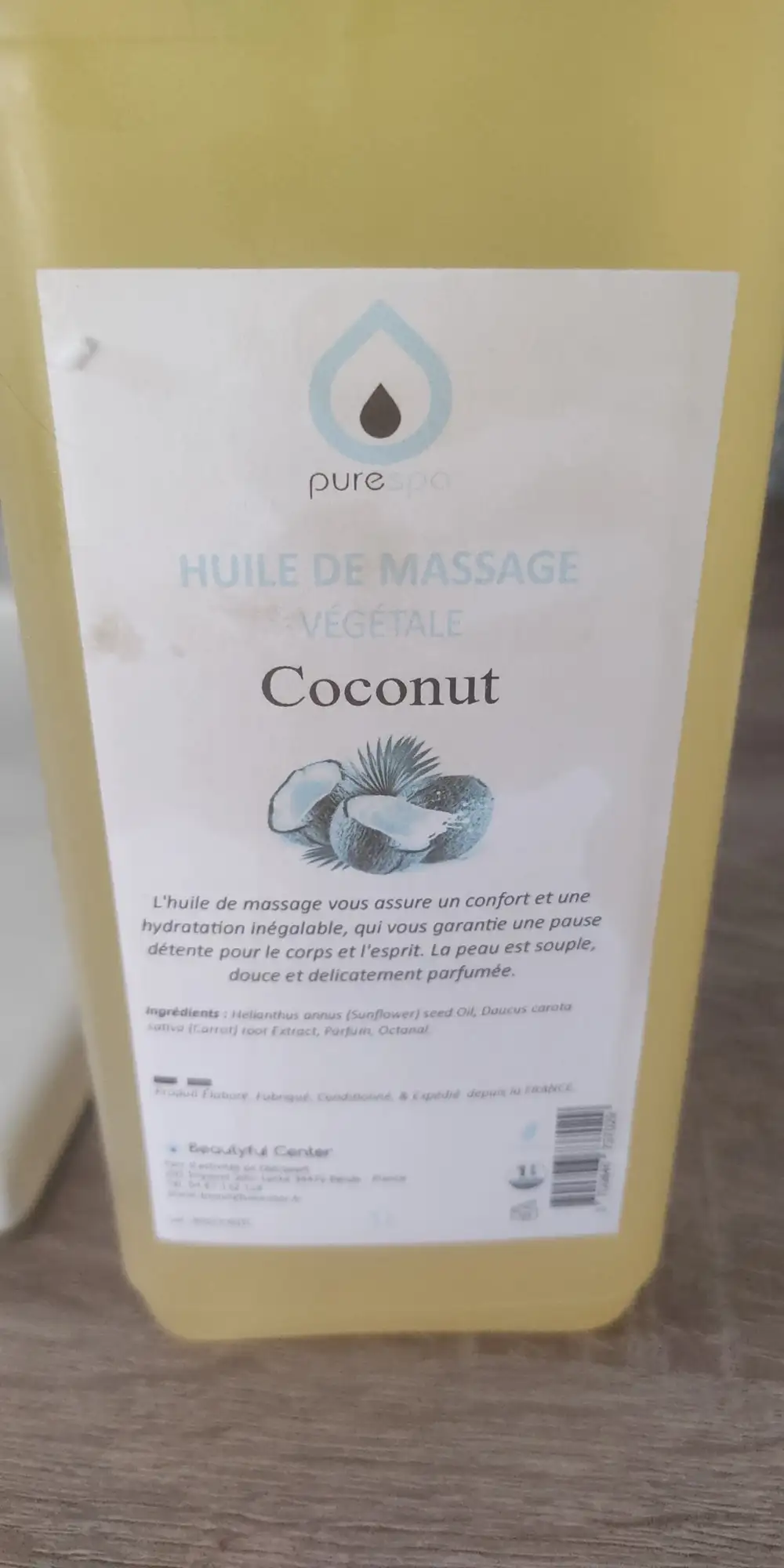 PURESPA - Huile de massage végétale coconut