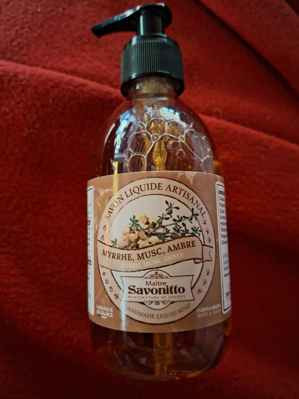 MAÎTRE SAVONITTO - Myrrhe, musc, ambre - Savon liquide artisanal
