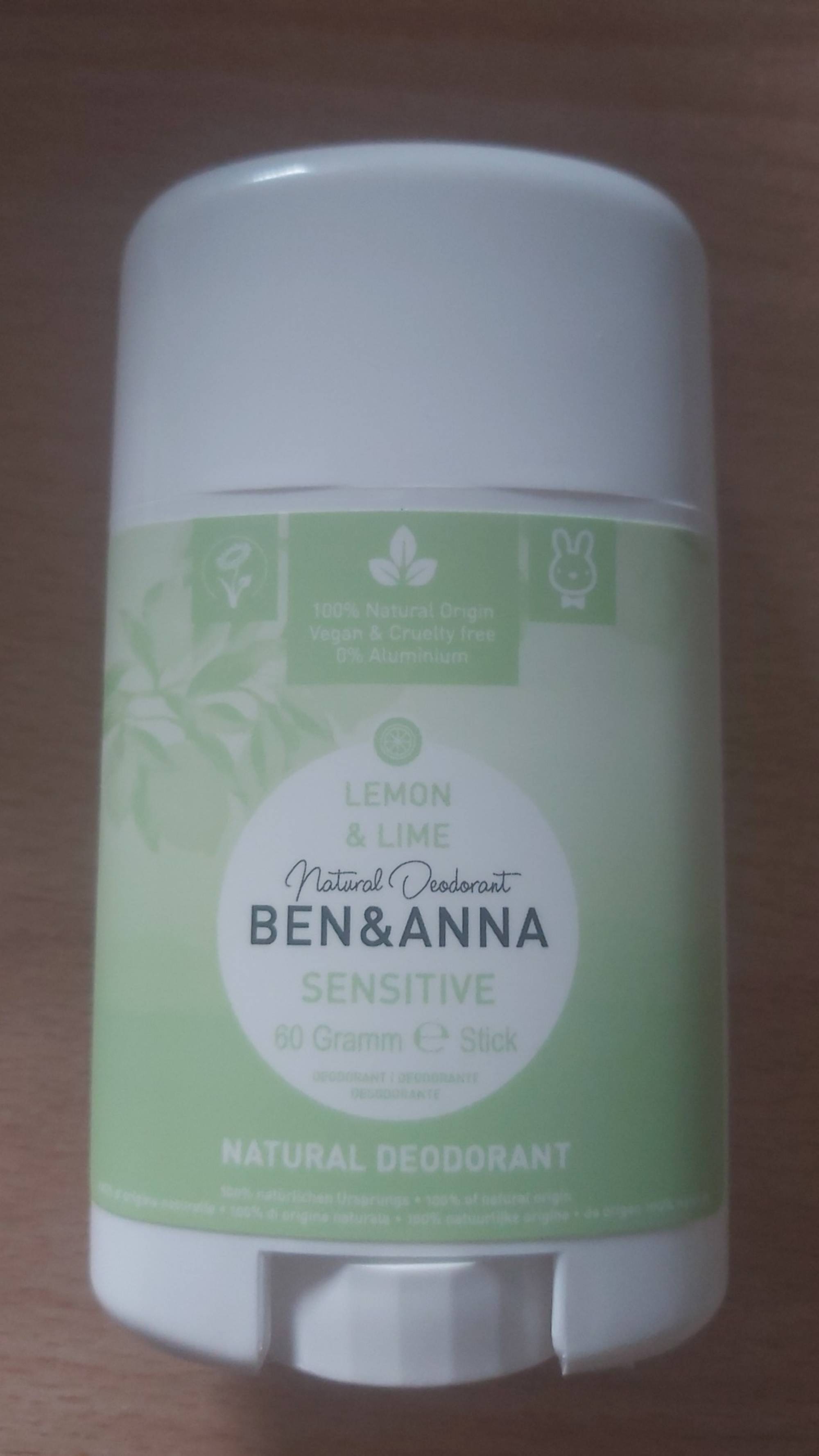 BEN & ANNA - Natural deodorant sensitive lemon & lime
