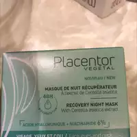 PLACENTOR - Masque de nuit récupérateur visage, yeux et cou