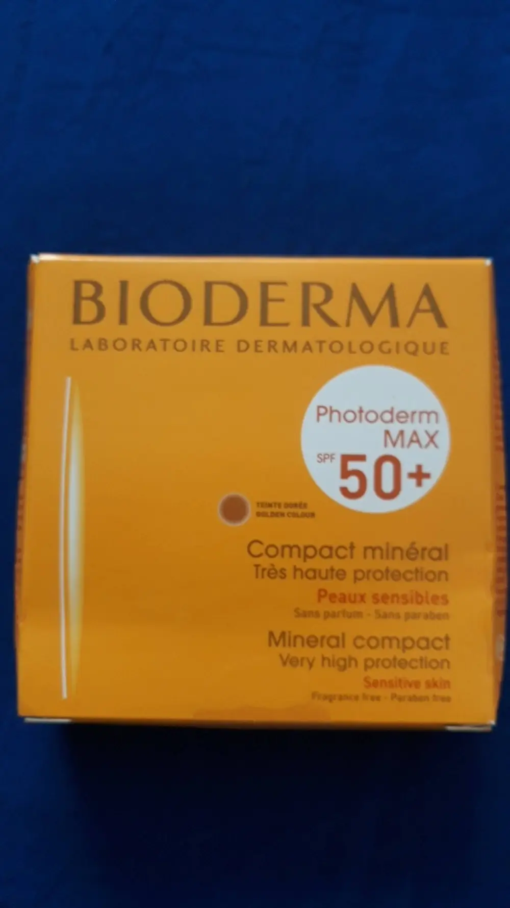 BIODERMA - Photoderm max Spf 50+ - Compact minéral - Très haute protection - Teinte dorée