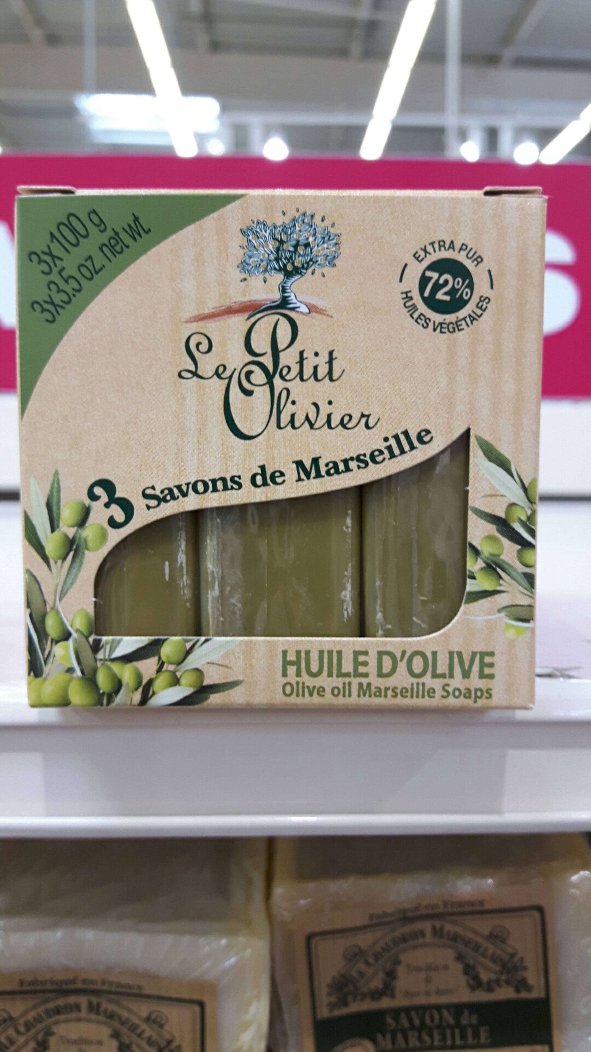 LE PETIT OLIVIER - 3 savons de Marseille à l'huile d'olive