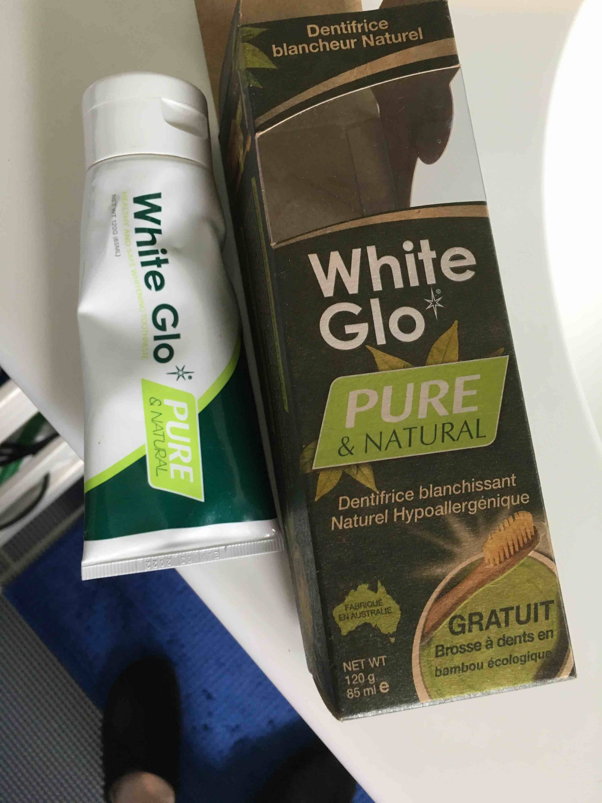 WHITE GLO - Pure & Natural - Dentifrice blanchissant 