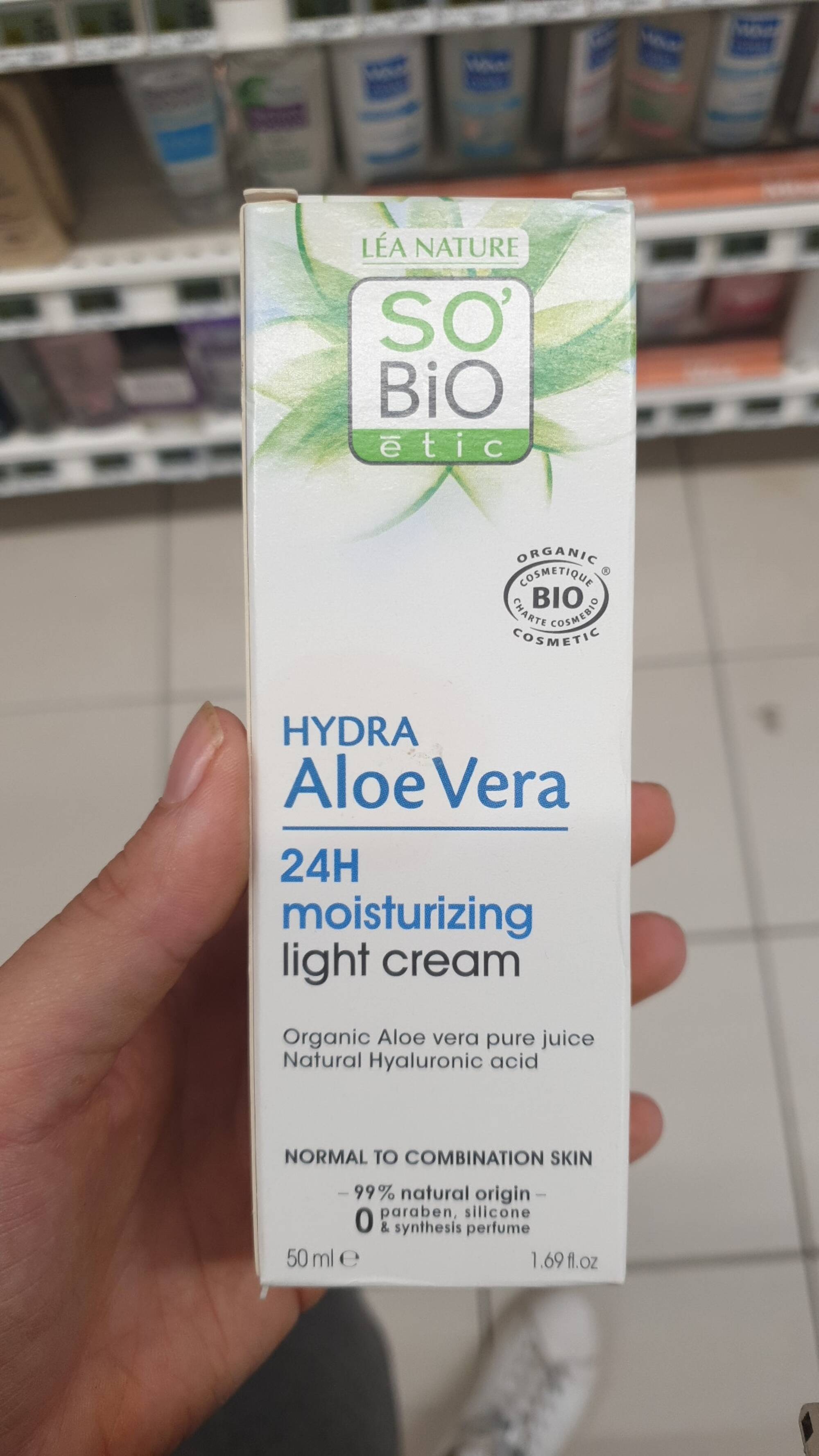SO'BIO ÉTIC - Hydra aloe vera - 24h Moisturizing light cream