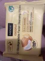SENCE - 20 biodegradable facial cleansing wipes coconut
