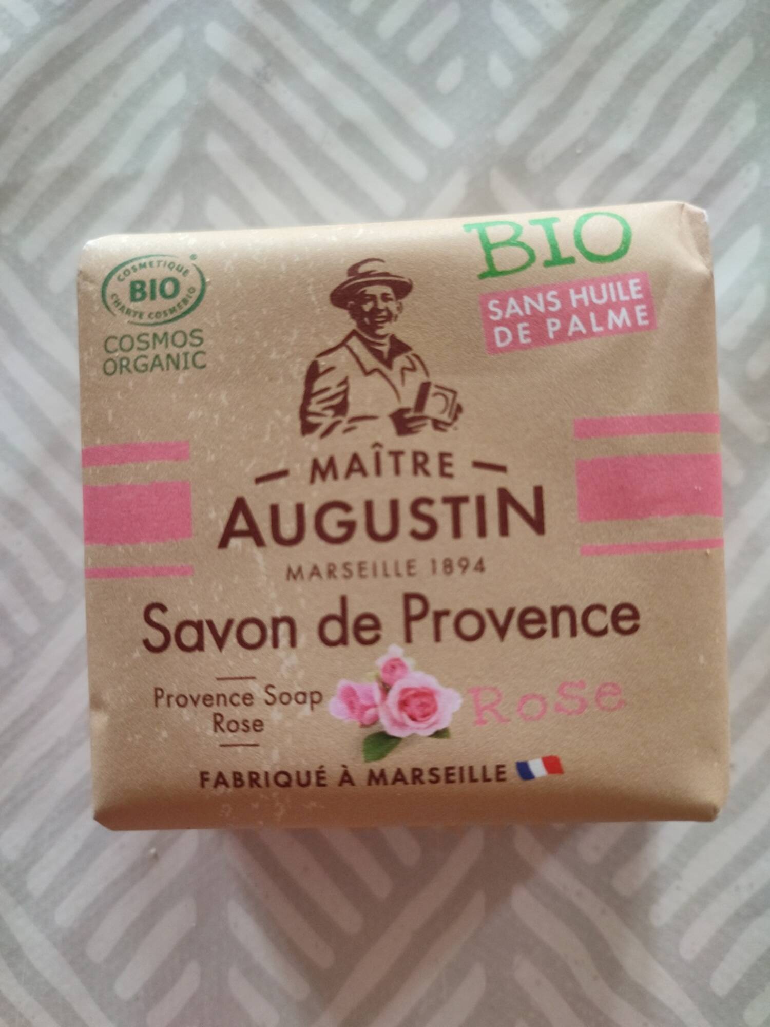 MAÎTRE AUGUSTIN - Savon de Provence rose bio
