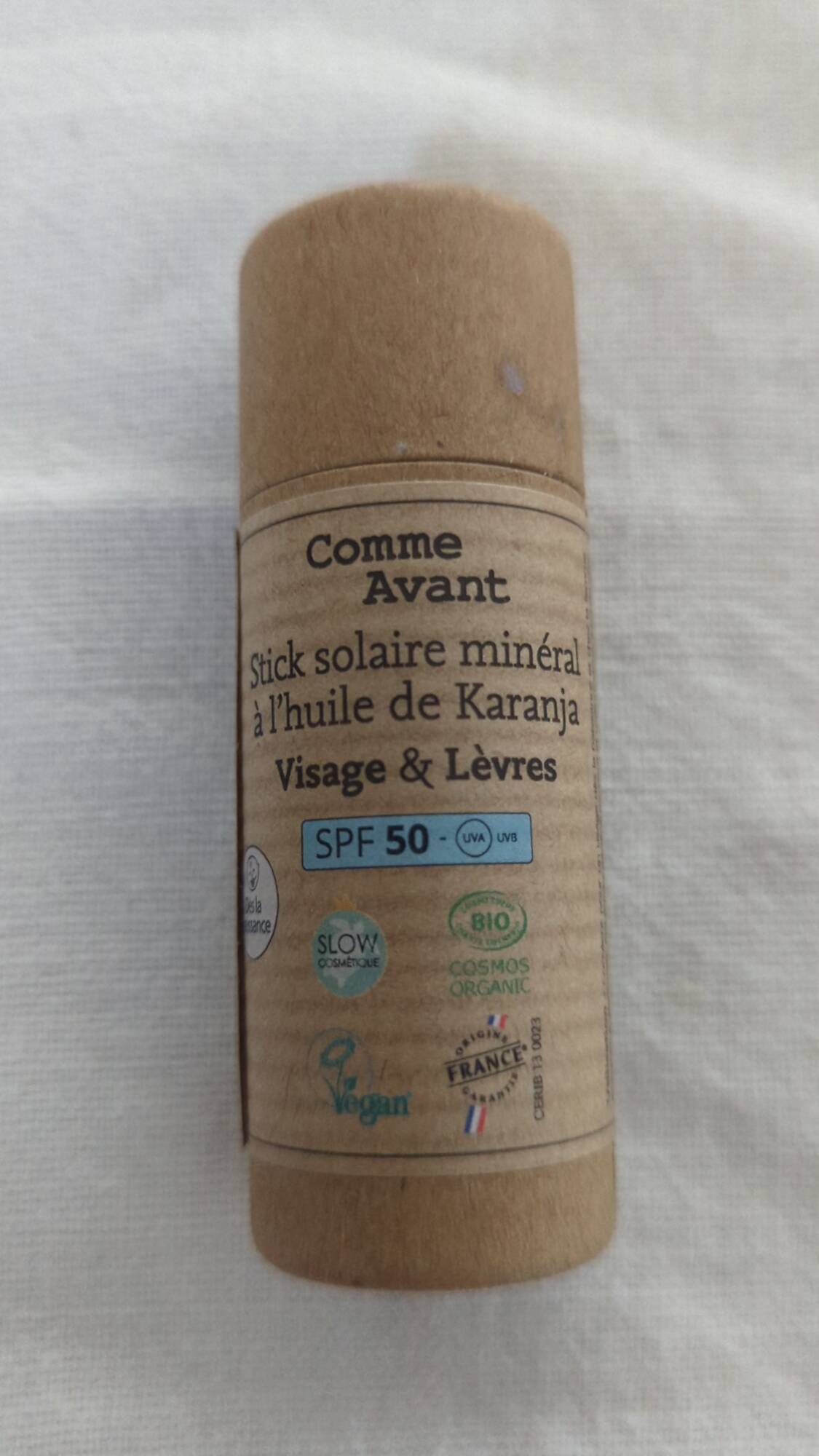 COMME AVANT - Visage & lèvres - Stick solaire minéral SPF 50