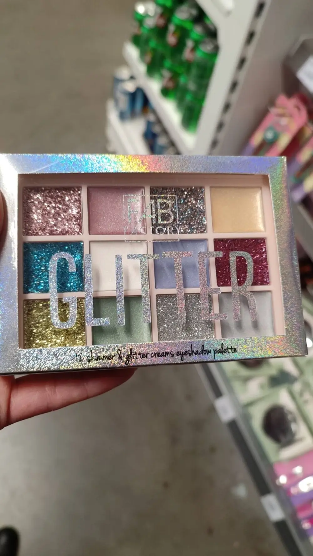 FAB FACTORY - Glitter - 12 shimmer & Glitter creams eyeshadow palette 