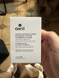 AVRIL - Savon visage et corps charbon et sauge 