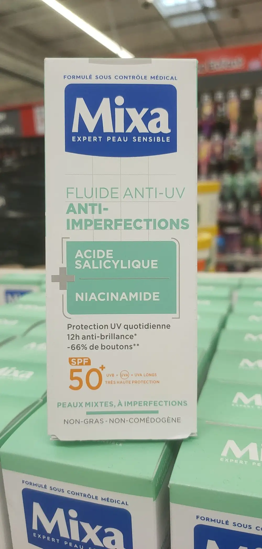 MIXA - Fluide anti-UV anti-imperfections SPF 50+