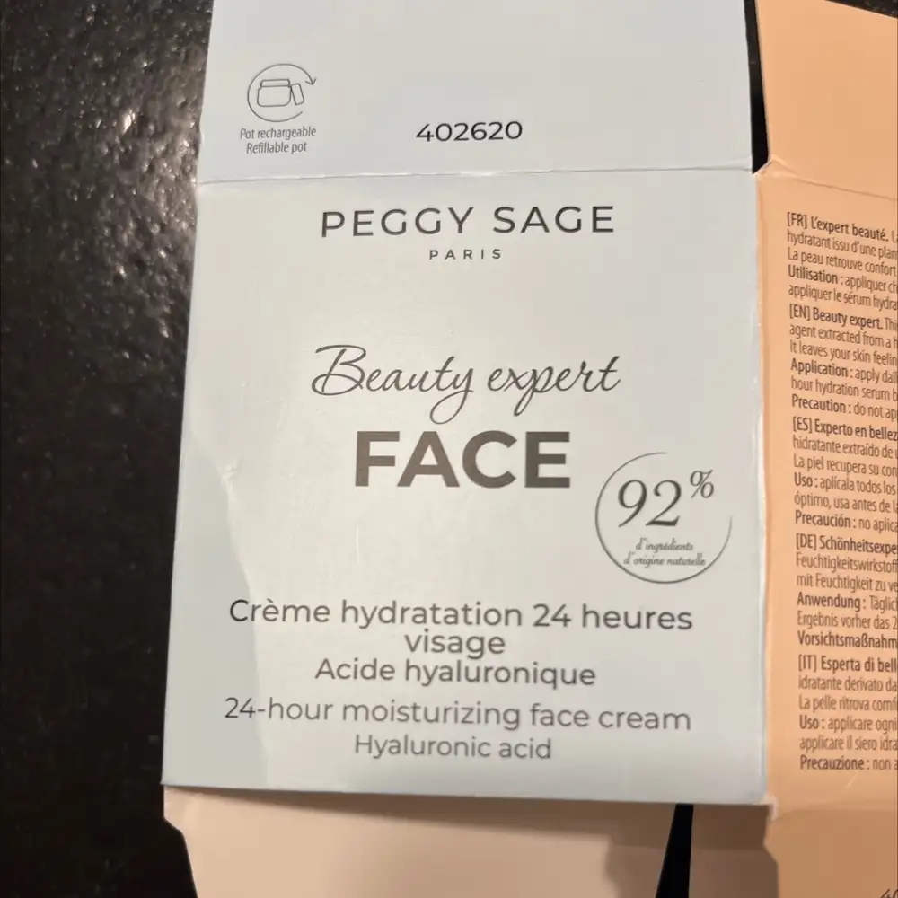 PEGGY SAGE - Beauty expert - Crème hydratation 24 heures visage