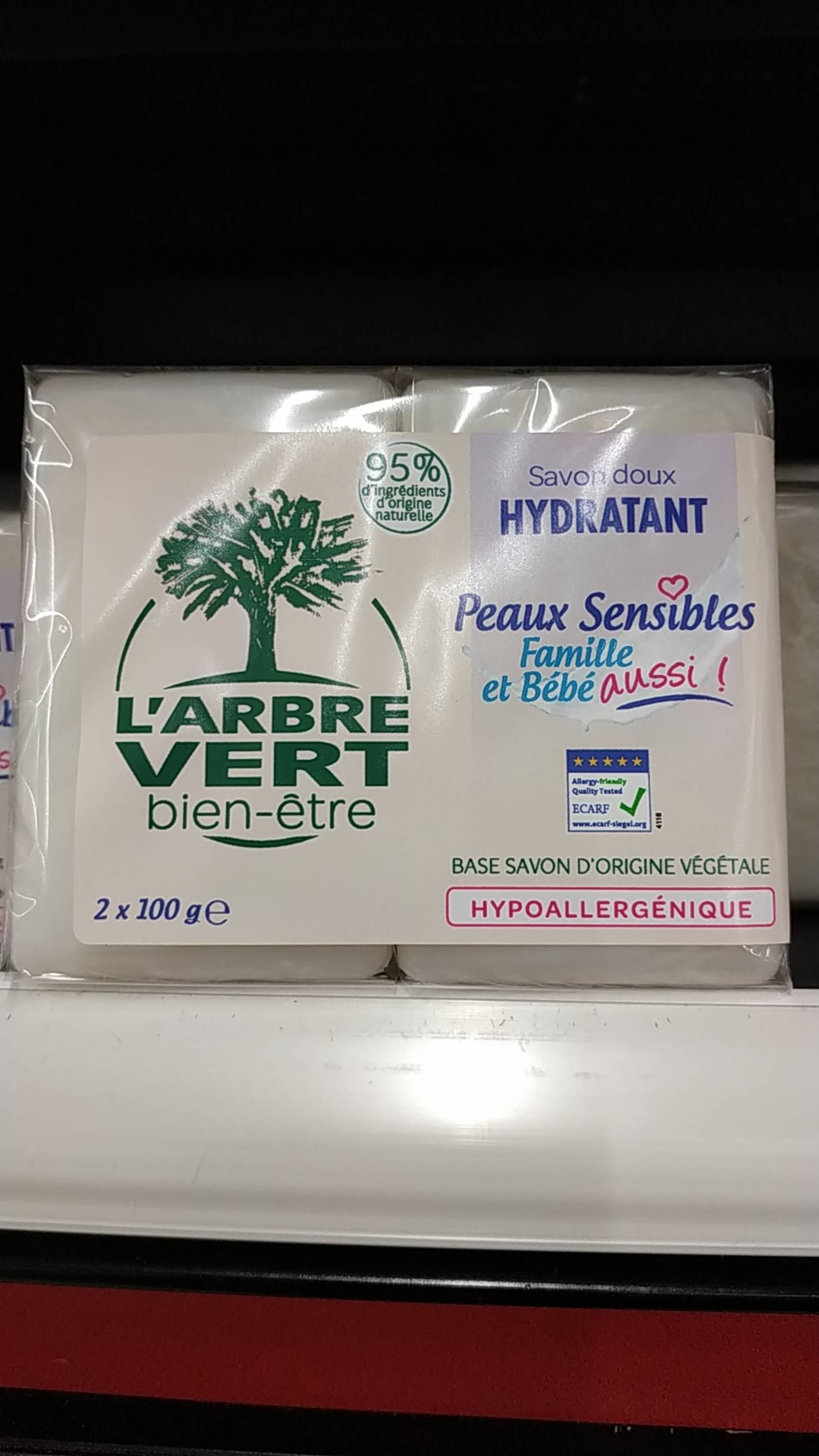 L'ARBRE VERT - Savon doux hydratant peaux sensibles