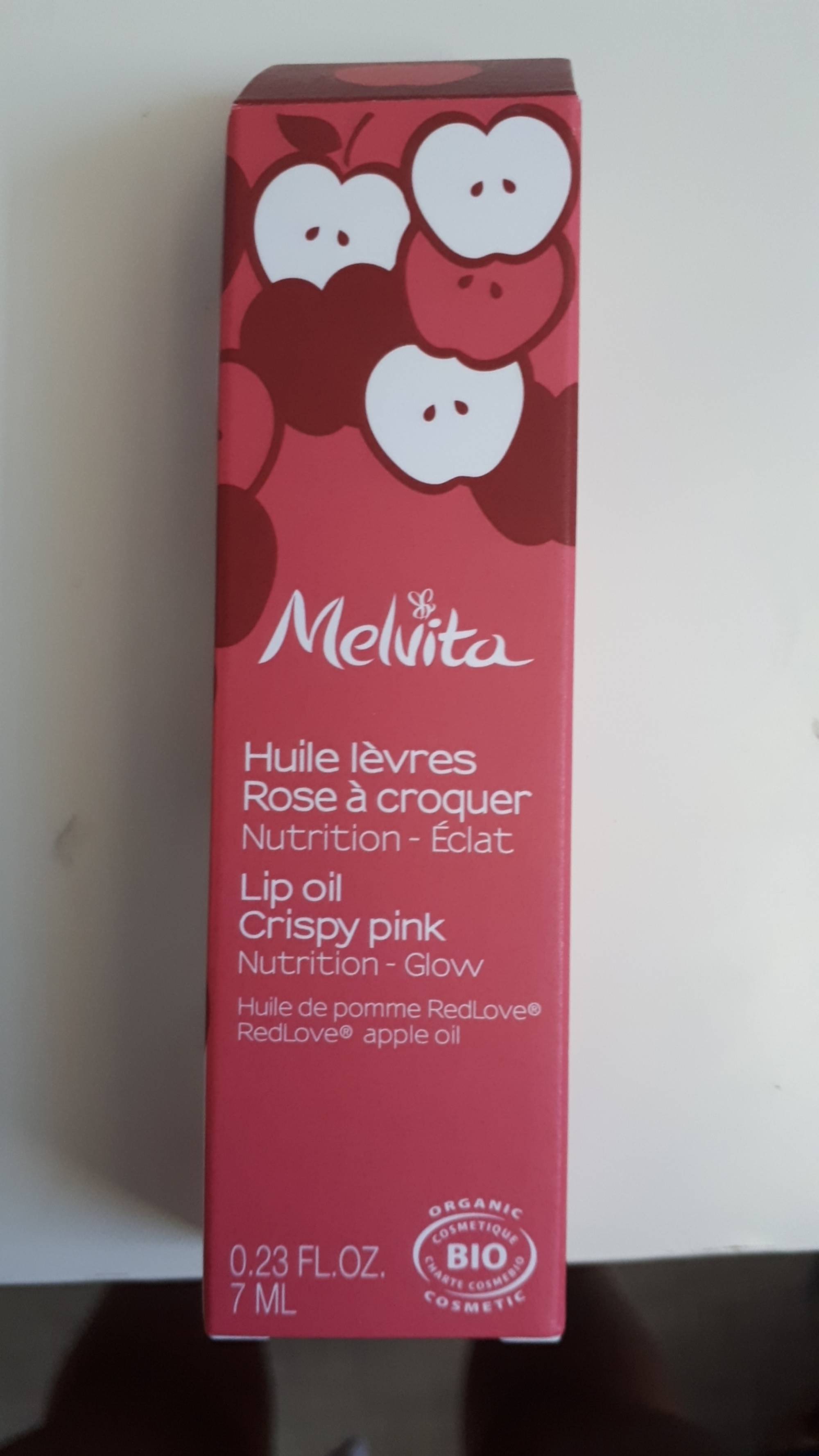MELVITA - Huile lèvres rose à croquer 