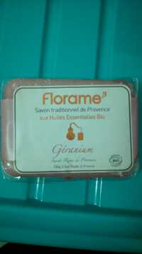 FLORAME - Géranium - Savon traditionnel de Provence