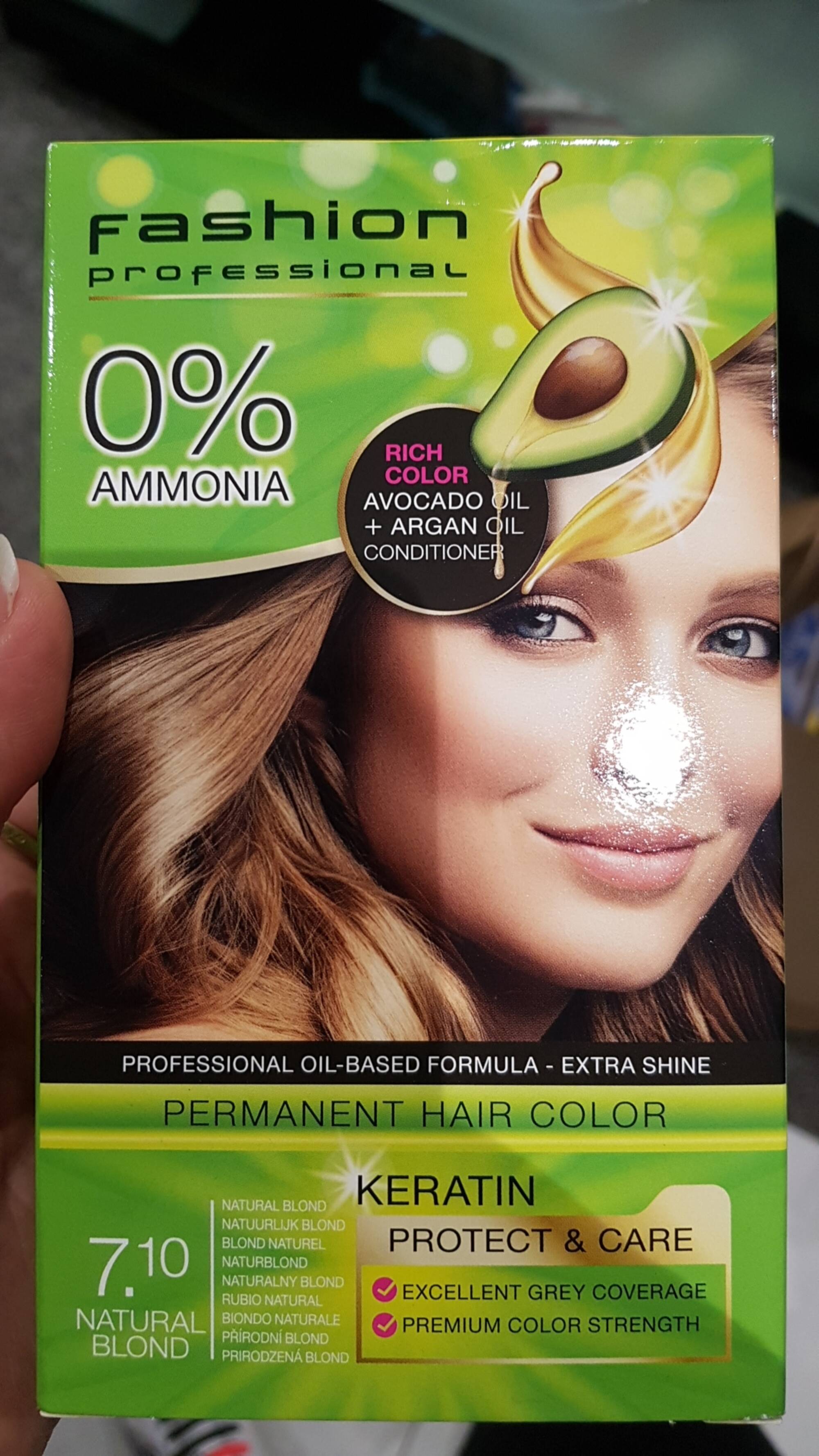 FASHION PROFESSIONAL - 0% Ammonia Permanent hair color 7.10 natural blond