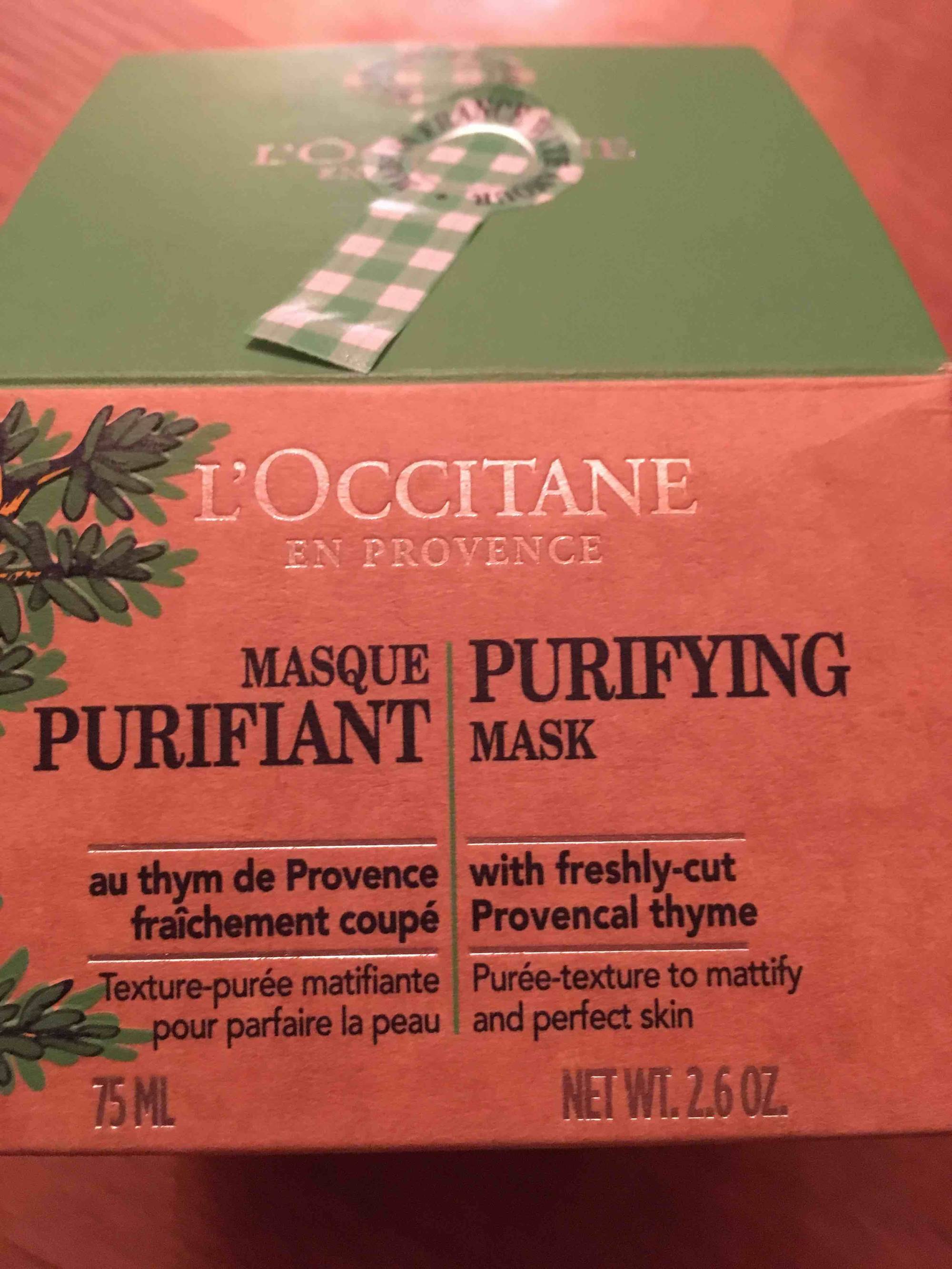 L'OCCITANE EN PROVENCE - Masque purifiant au thym de Provence