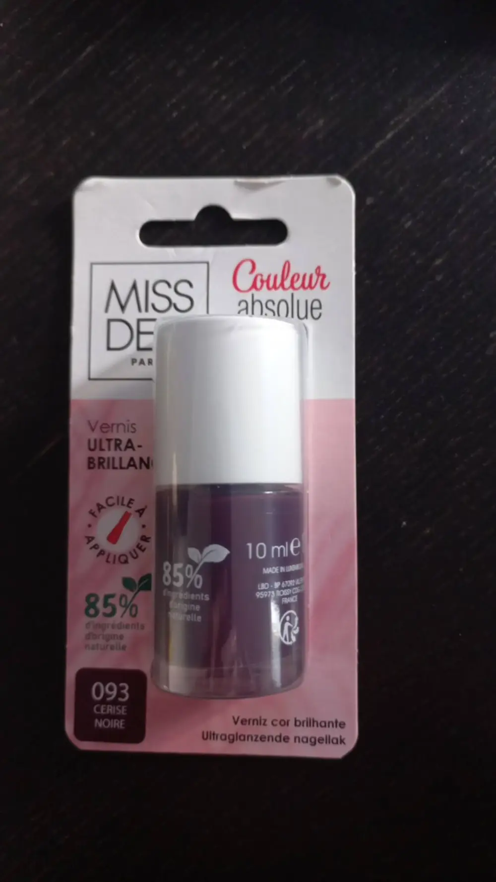 MISS DEN - Vernis ultra-brillance 093 cerise noire