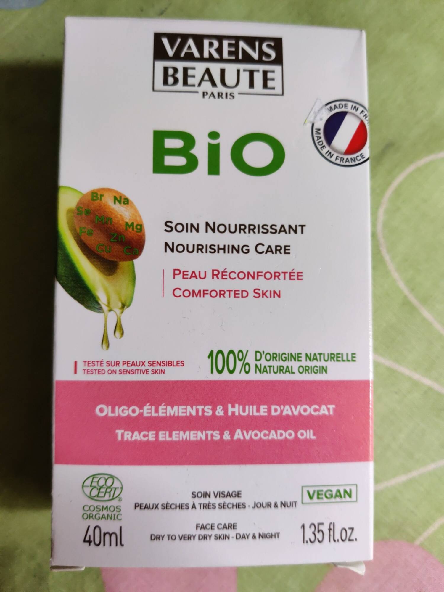 VARENS BEAUTÉ - Oligo-élements & huile d'avocat - Soin nourrissant 