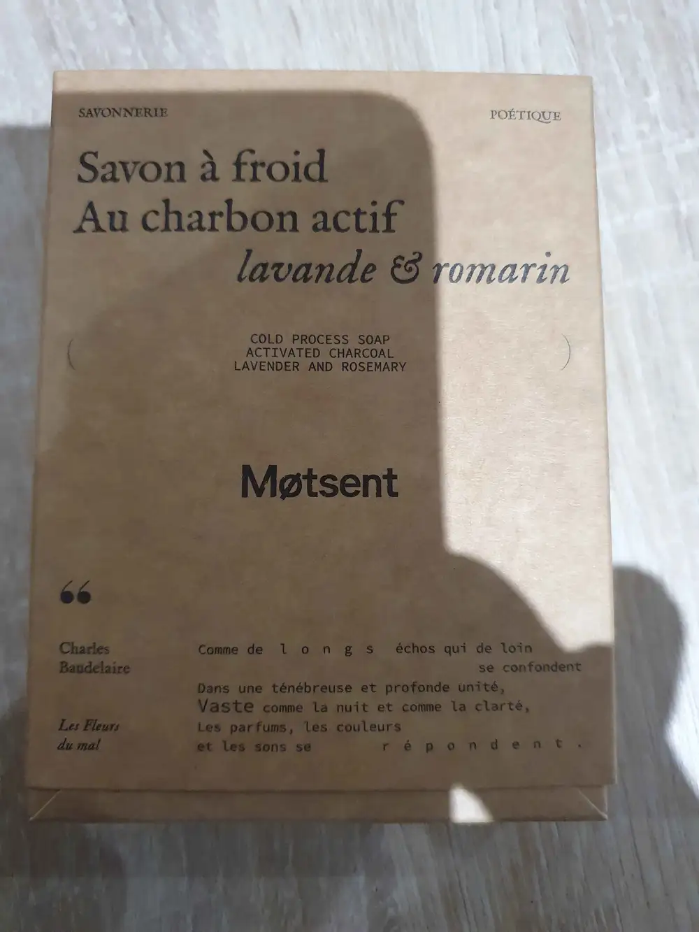 MOTSENT - Lavande & romarin - Savon à froid au charbon actif