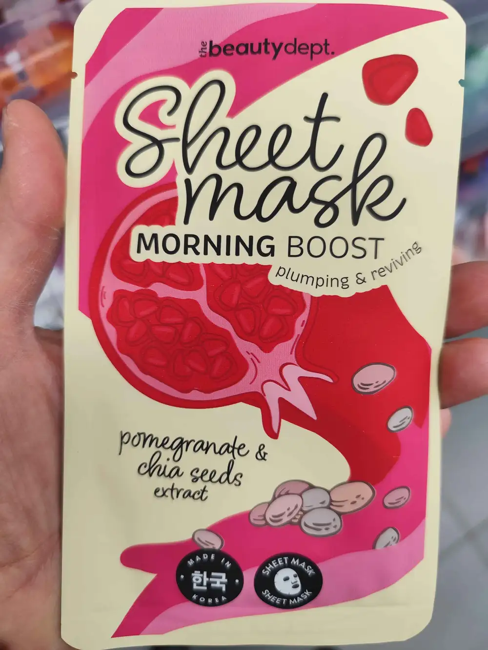 THE BEAUTY DEPT - Sheet mask pomegranate & chia seeds extract