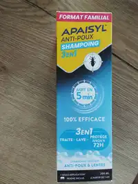 APAISYL - Anti-poux - Shampooing 3en1