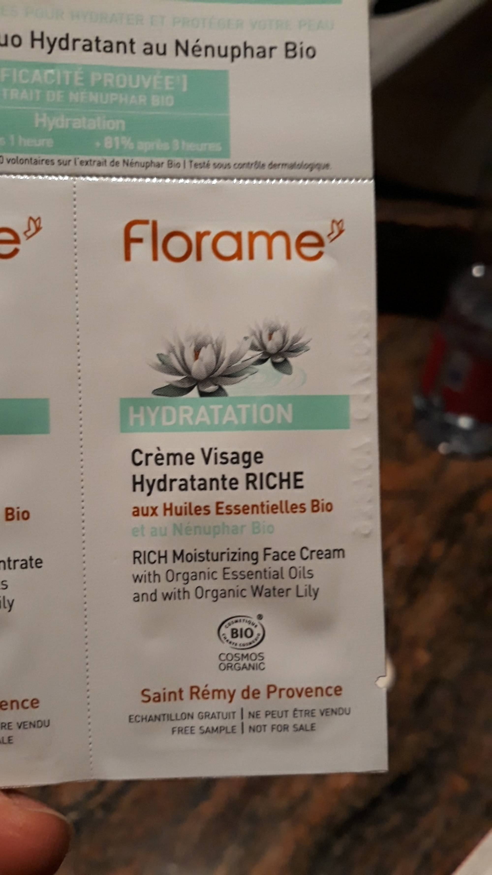 FLORAME - Hydratation - Crème visage hydratante riche bio