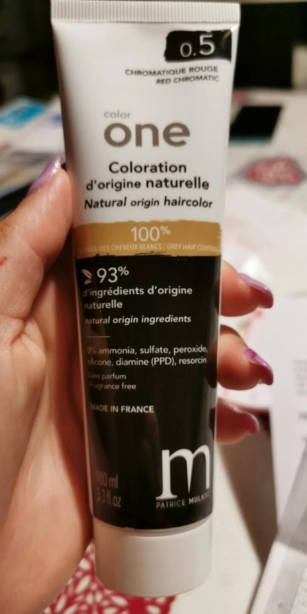 PATRICE MULATO - Color one - Coloration d'origine naturelle 0.5 chromatique rouge