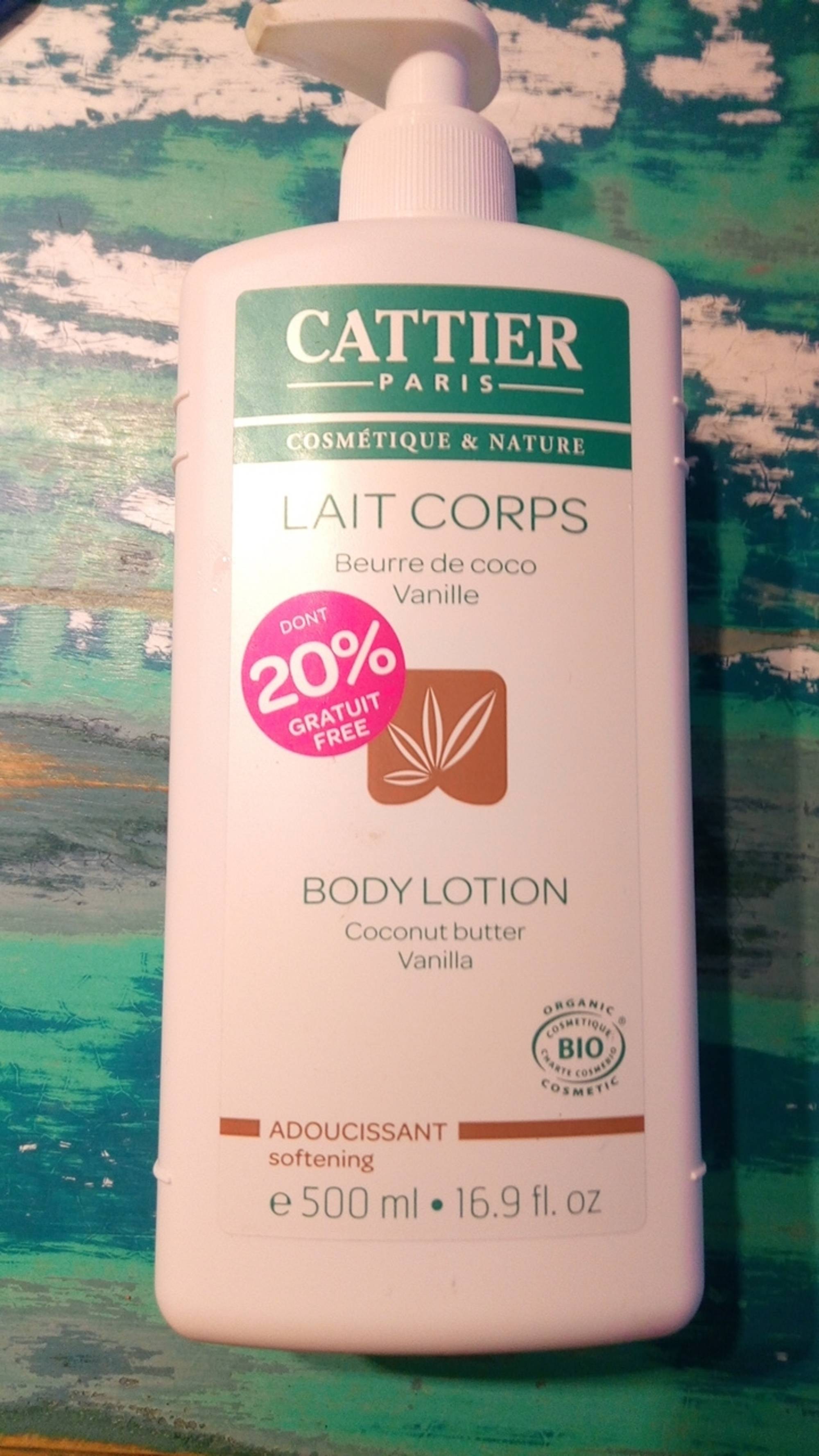 CATTIER - Lait corps beurre de coco vanille