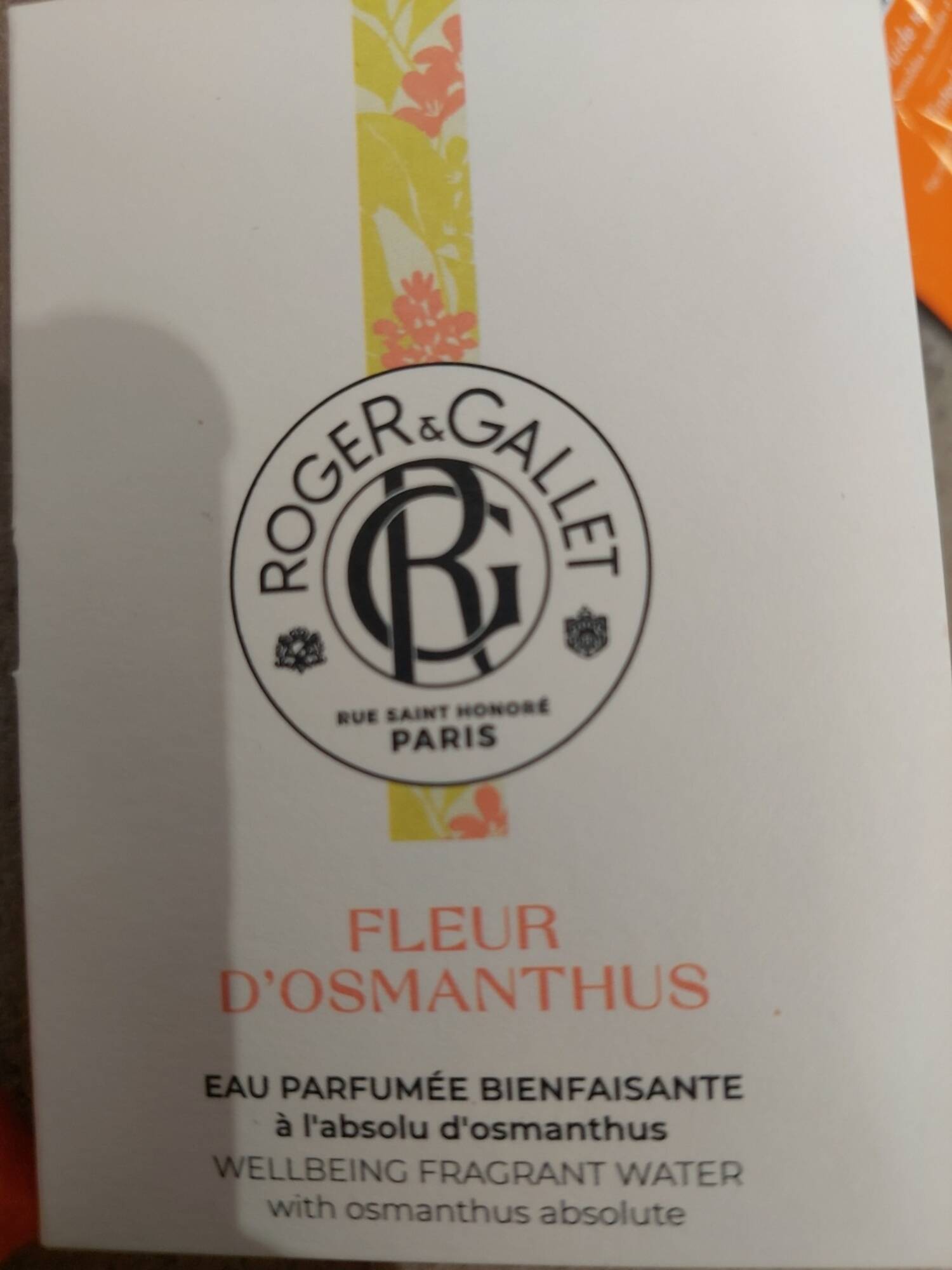 ROGER & GALLET - Fleur d'Osmanthus - Eau parfumée bienfaisante
