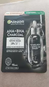GARNIER - Aha + bha charcoal - Mattifyin serum mask