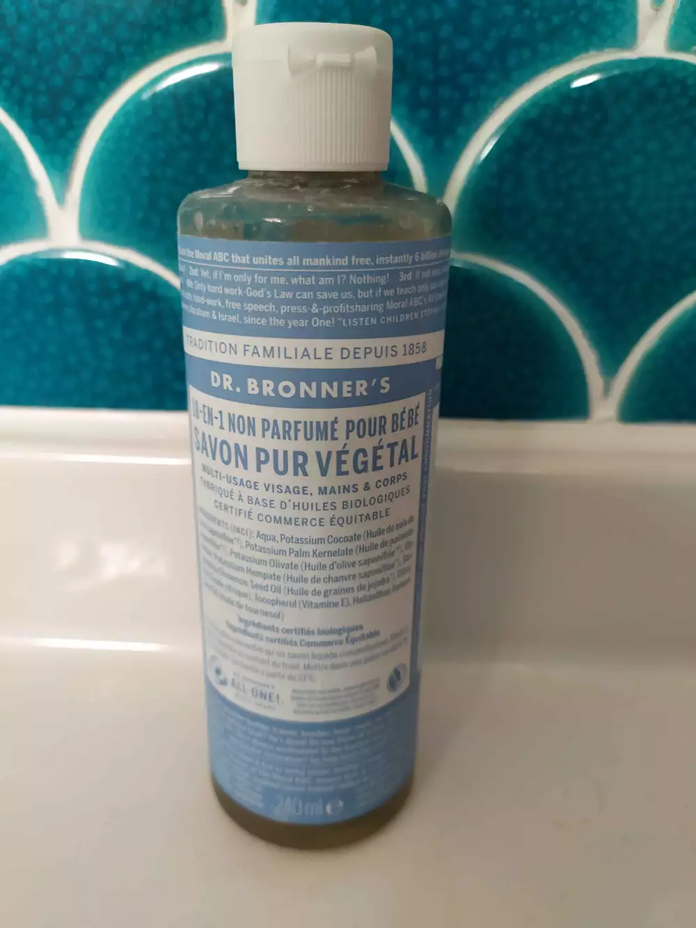 DR. BRONNER'S - Savon pur végétal 18-en-1 non parfumé pour bébé