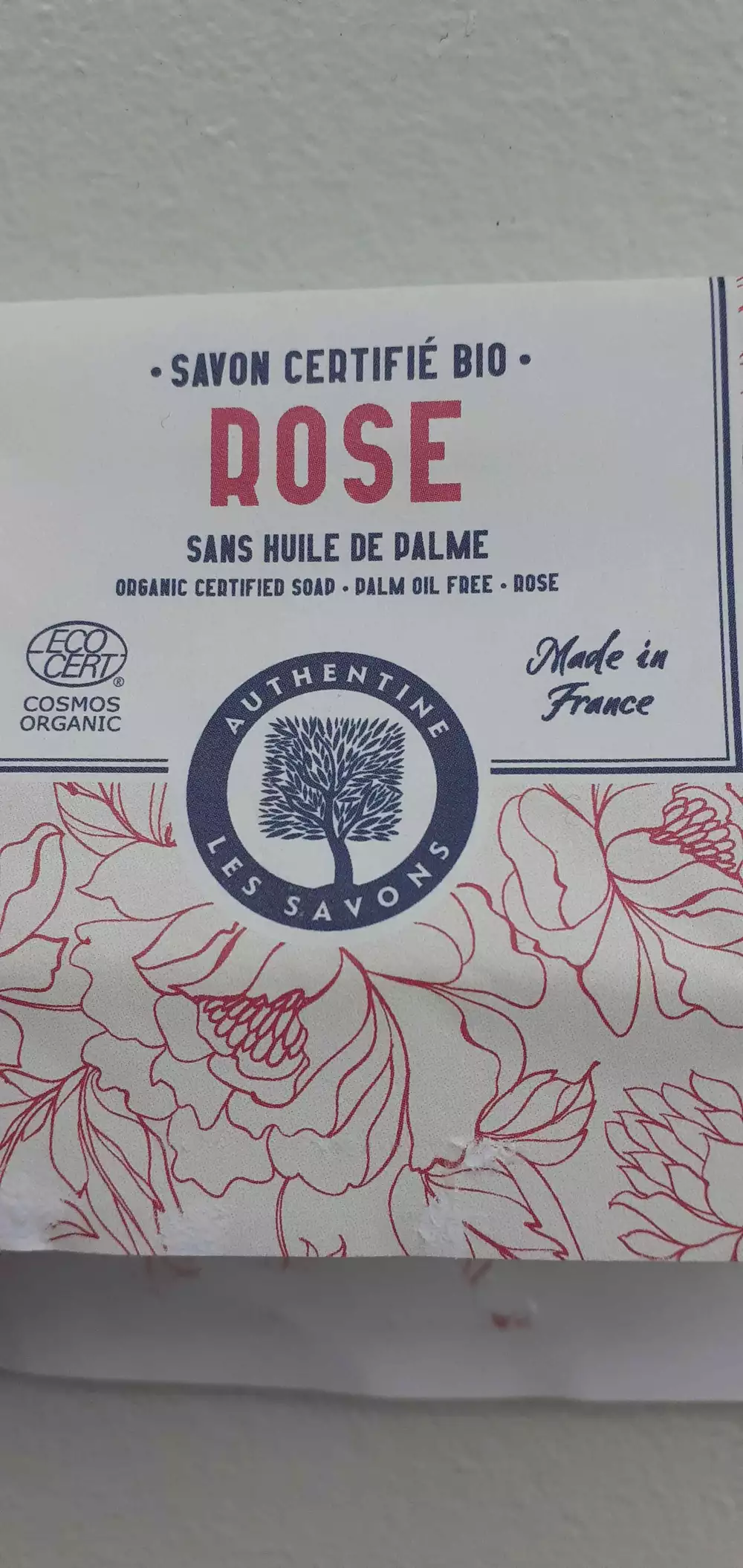 AUTHENTINE LES SAVONS - Rose - Savon certifié bio sans huile de palme