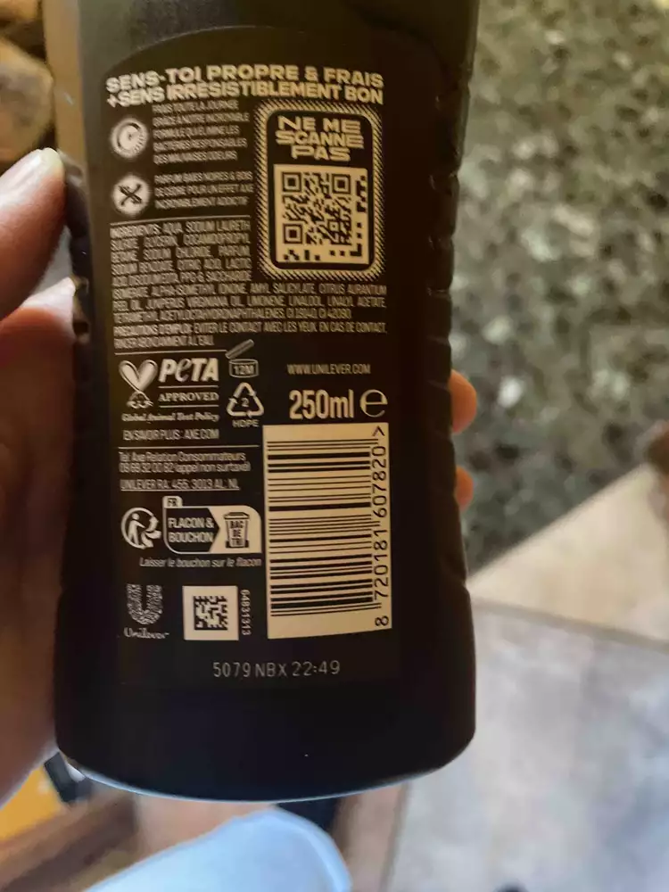 AXE - Black - Gel douche 5 en 1 fraîcheur & parfum