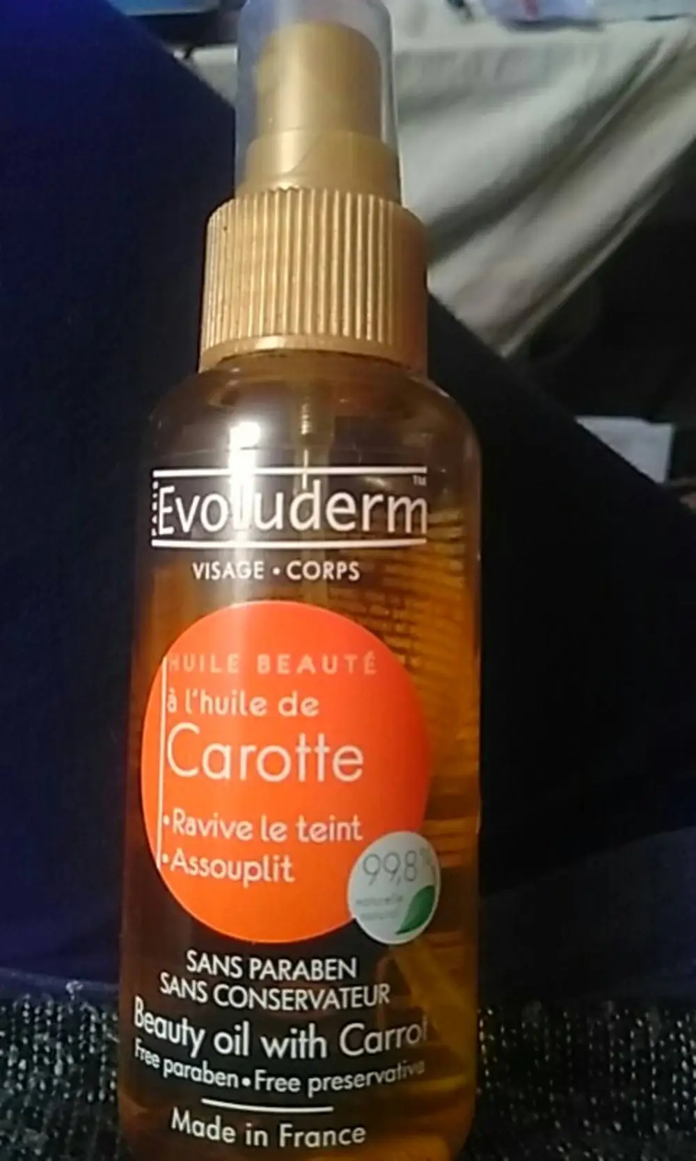 EVOLUDERM - Huile beauté à l'huile de carotte - Visage - Corps