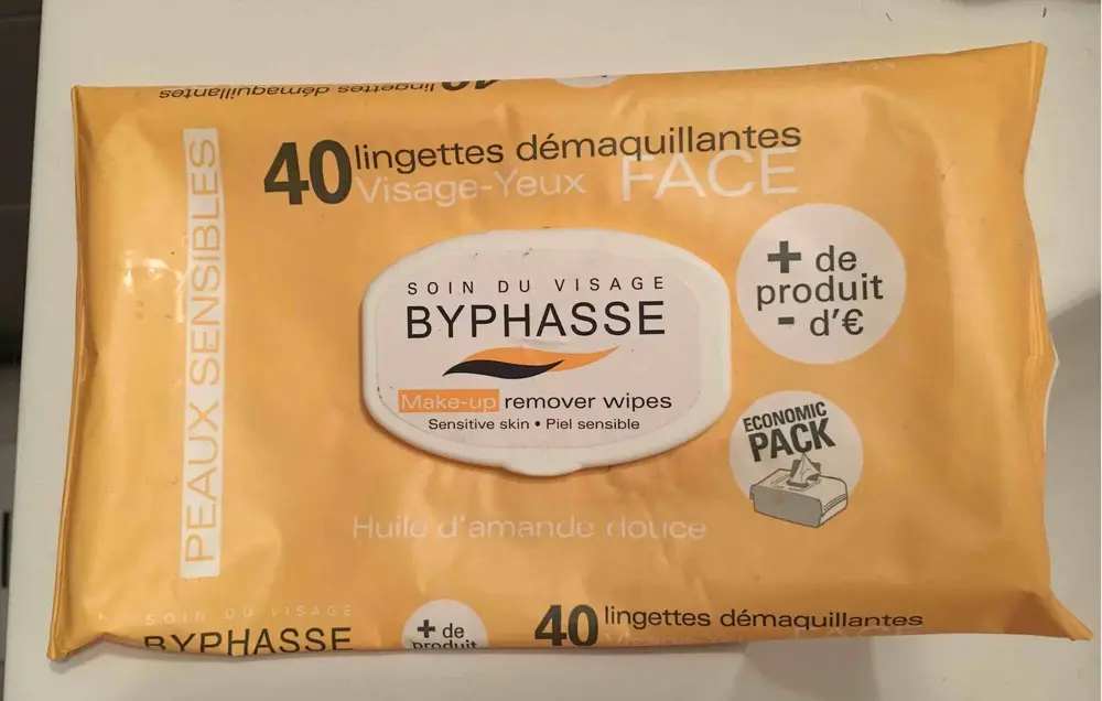 BYPHASSE - Lingettes démaquillantes à l'huile d'amande douce